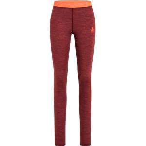 Odlo Дамско мериносово термобельо Odlo Women's Natural Performance Wool 130 Base Layer Tights Merino base layer - Spiced Apple Melange / Live Wire (115-2470-0112)