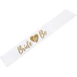 PartyDeco Бяла лента с надпис - Bride to be