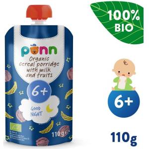 Salvest Ponn BIO Млечна каша за лека нощ с плодове (110 г) (79676)