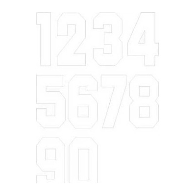 Nažehlovací čísla na dresy sada - bílá, výška 15 cm – Zboží Dáma