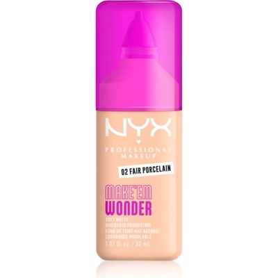 NYX Professional Makeup Make ‘Em Wonder лек матиращ фон дьо тен цвят 02 Fair Porcelain 30ml
