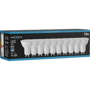 Mexen Nova 10x LED крушка GU10, 9W, Студена - 6500K, 945 lm - L108-GU10-0965-01x10 (L108-GU10-0965-01x10)