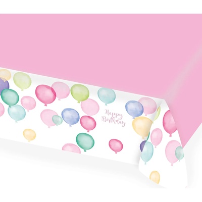 Amscan Покривка за маса Честит рожден ден - Пастелни балони 115 х 175 см