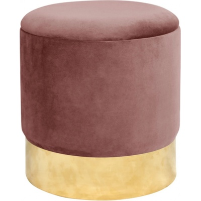 Ak furniture Taburet TANYA samet růžový