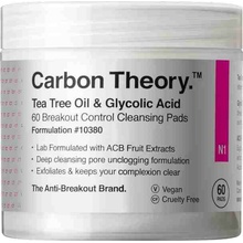 Carbon Theory Tea Tree Oil & Glycolic Acid Breakout Control Cleansing Pads čistiace pleťové tampóny 60 ks