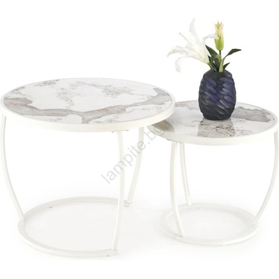 Halmar Комплект от 2 холни маси auroro, бежови/бели (ha0178)