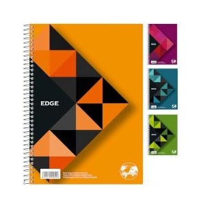 Globus Тетрадка със спирала A4, 90 листа, 3 теми Edge