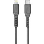 Uniq Kabel MFI Flex Lightning кабел, сив (Uni000008)
