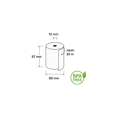Termo kotúčik 57/50/12mm, 30m, BPA free, 10 ks