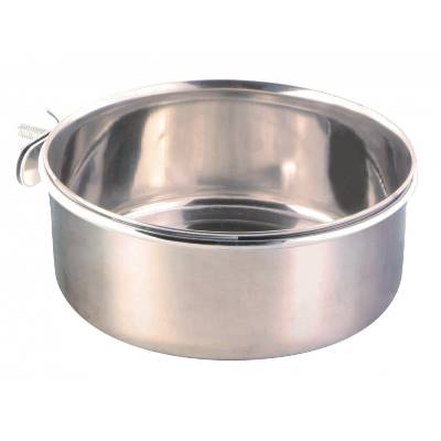 Nerezové krmítko s pevným úchytom do klietky 900ml / 14cm TRIXIE