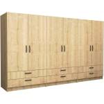TopMebel Шесткрилен гардероб Victoria TopMebel от меламин в цвят дъб 300x60x181cm - topmebel - 1 142,73 лв