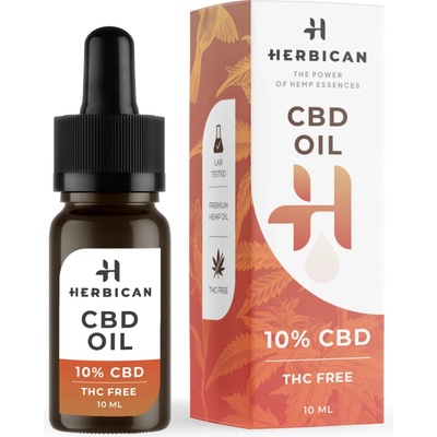 Herbican CBD olej bez THC, 10 %, 10 ml
