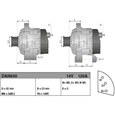 Alternátor DENSO (DE DAN650)
