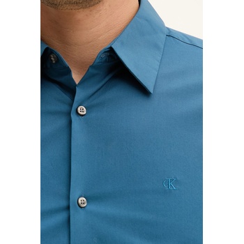 Calvin Klein Риза Calvin Klein в бяло с кройка по тялото с класическа яка LV04LB145G (LV04LB145G)