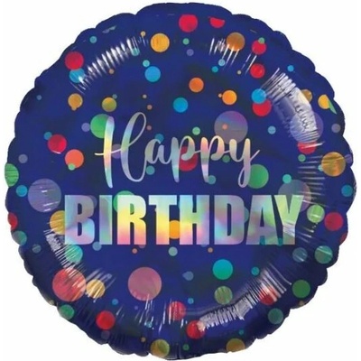 Amscan Fóliový balónek Happy Birthday puntíky