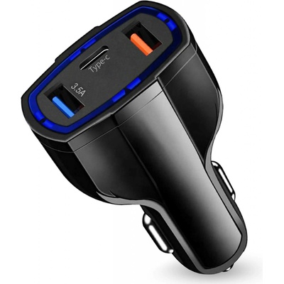 CAR.COOL PLS34E USB nabíječka do auta, 3X Port, černá
