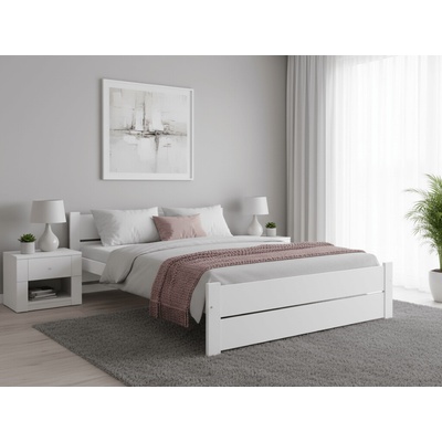 Textilomanie Ikaros Double bílá s lamelovým roštem s matarcí Deluxe 10 cm