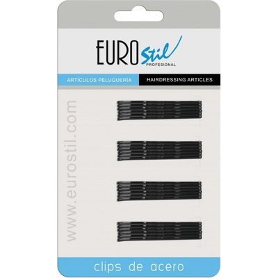 EUROSTIL sponky 50 mm zvlnené čierne 24 ks