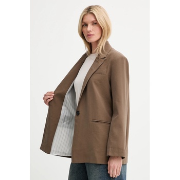 Answear. LAB Сако Answear. LAB в кафяво с уголемена кройка с изчистен дизайн (2065.tos)