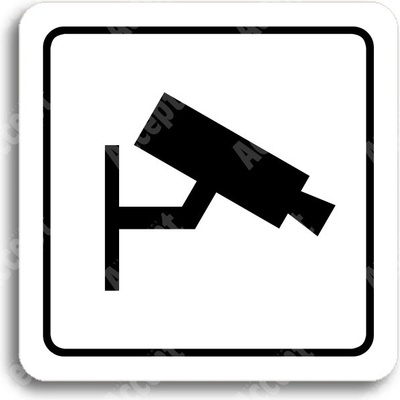ACCEPT Piktogram monitorováno - bílá tabulka - černý tisk