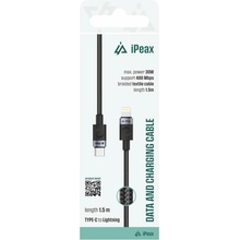 iPEAX 90010106 USB-C/Lightning 1,5m černý