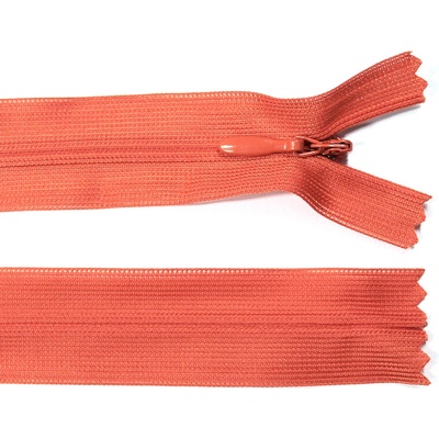 Spirálový zip no.3 skrytý nerozepínací 50cm - více barev color: 560 sv červená