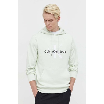 Calvin Klein Памучен суичър Calvin Klein Jeans в зелено с качулка принт J30J320805 (J30J320805)