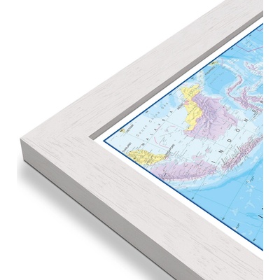 Maps International Austrálie a Oceánie - nástěnná politická mapa 120 x 100 cm Varianta: mapa v dřevěném rámu, Provedení: Pegi bílý