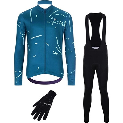 Holokolo dlhý a nohavice PASSION WINTER modrá/čierna