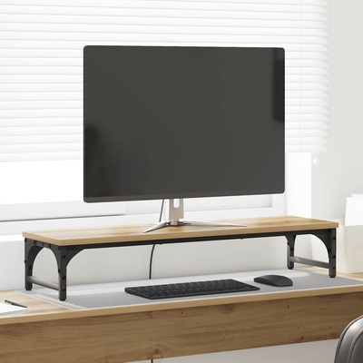 vidaXL Стойка за монитор Дъб 85 x 23 x 15, 5 cm Инженерно дърво (882185)