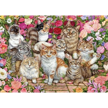 Falcon - Puzzle Floral Cats - 1 000 piese