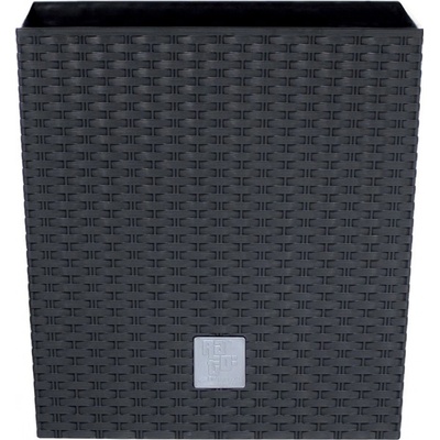 Prosperplast RATO LOW Květináč 20x20x20,2 cm ratan antracit