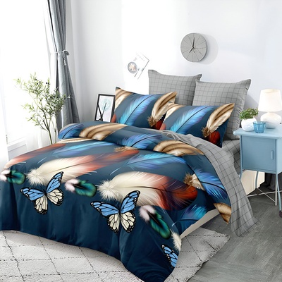 EmonaMall Двулицево спално бельо EmonaMall, 6 части - Модел S17841 (S17841-10000d-C-630)