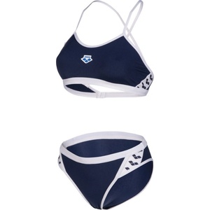 arena icons bikini cross back solid navy/white s - uk32