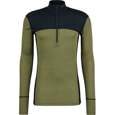 Devold Мъжко мериносово термобельо Devold Lauparen Merino 190 Zip Neck Merino base layer - Ink / Lichen / Black (015-1453-0511)