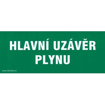 Hlavní úzávěr plynu 210x87mm - samolepka