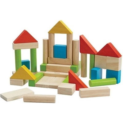 PLAN TOYS Stavebné kocky 40 ks farebné
