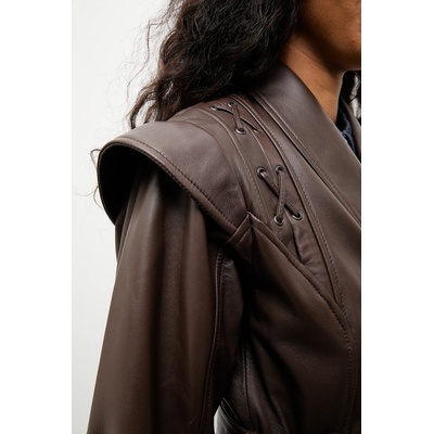 ANSWEAR Кожено палто Answear. LAB (WA25-MKD045)