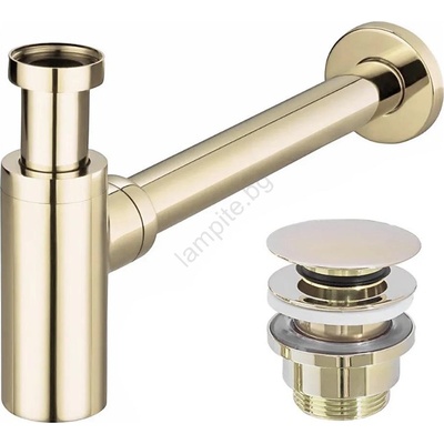 Rea Rea-a5692 - Сифон за умивалник с click-clack клапан, златист (re0143)