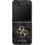 CG Mobile Samsung Z Flip7 GUESS BIG 4G CLASSIC LOGO силиконов протектор за телефон пластмасов заден капак, заден капак с ефект на еко кожа, ЧЕРЕН GUHCZF74GMGGR (GUHCZF74GMGGR)