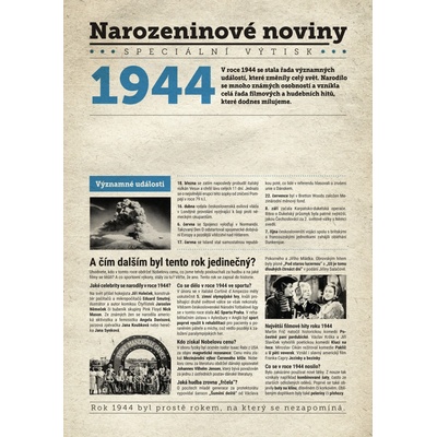 Narozeninové noviny 1944 s vlastním textem a fotografií S textem