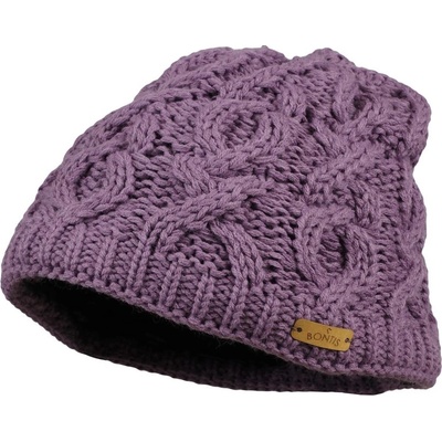 Bontis dámská vzorovaná pletená zimní čepice Pudrově fialková