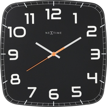 NeXtime Стенен часовник Classy Square черен (8816zw)