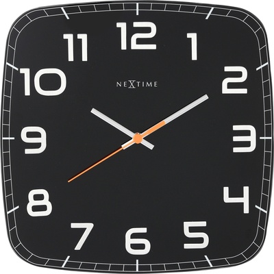 NeXtime Стенен часовник Classy Square черен (8816zw)
