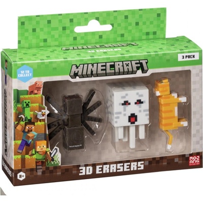 P. M. I. Kids World Minecraft 3d erasers - 3 pack ver. a (mc4021a)