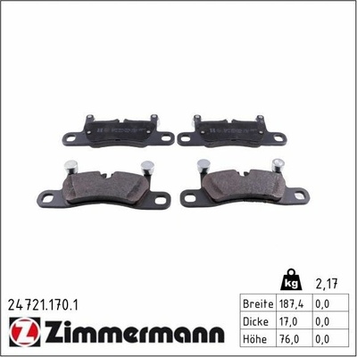 Sada brzdových destiček, kotoučová brzda ZIMMERMANN 24721.170.1