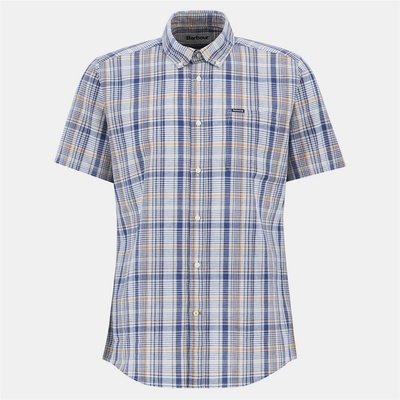 Barbour Men's Elton Short-Sleeve Patterned Shirt - Dark Denim NY38