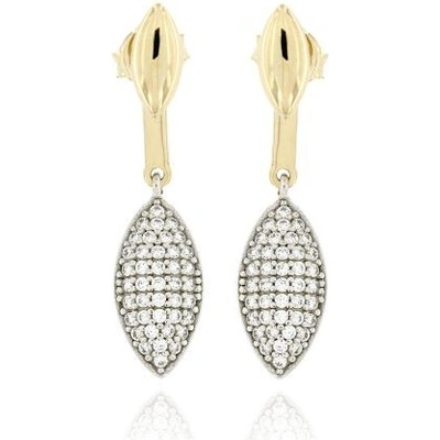 Decus zlaté visací s bílými zirkony 3987