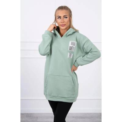 Kesi Hoodie with dark mint patches kaki