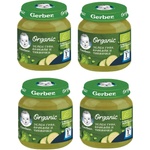 Nestle Моето първо пюре Nestle Gerber Organic - Зелен грах, броколи и тиквички, 4 х 125 g (4х 12458580) - ozone